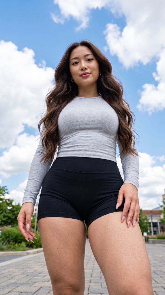 Low-angle fashion portrait, 24mm